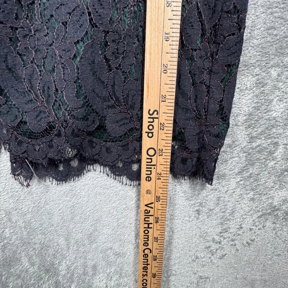 Talbots Skirt Petites 14P Black Lace Pencil Office Business Party Goth Glam Work
